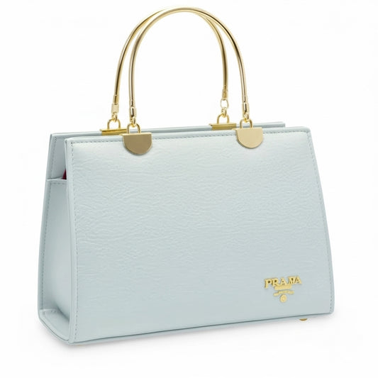 Signature Ice-Blue Textured Handbag