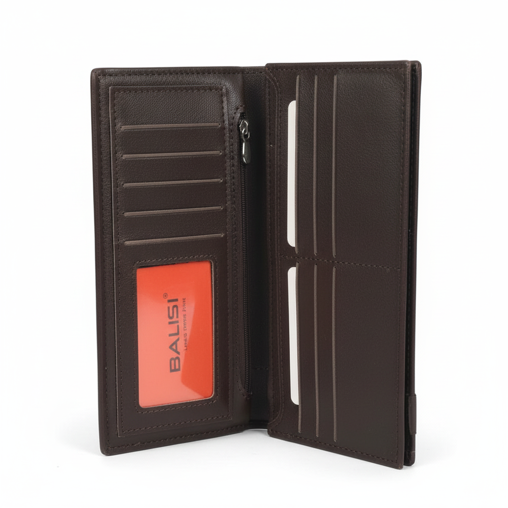 Men's Brown Long Wallet Premium Leather