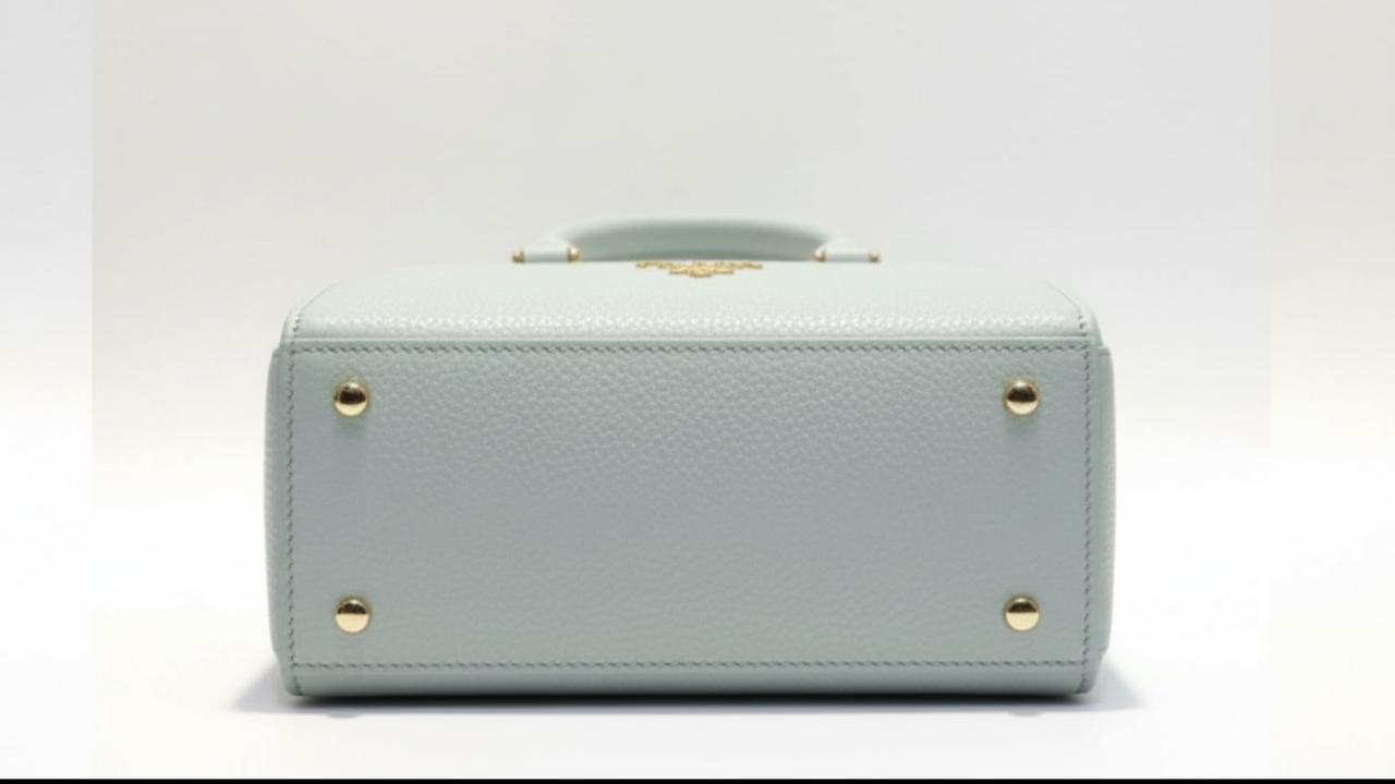 Signature Ice-Blue Textured Handbag