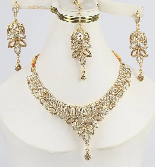 Badam patti Necklace Set With Earrings and free dori